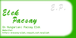 elek pacsay business card